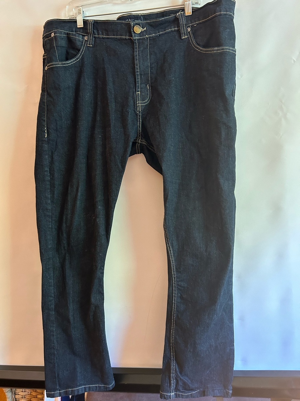 PD&C CRAFTSMANSHIP COTTON & 2% SPANDEX SLIM DARK JEANS MENS SIZE 42x30